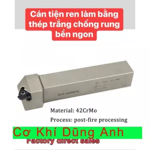 Cán trắng tiện ren làm bằng thép trắng chống rung,độ bền cực cao lắp chip ren size16 (0.5-3mm)