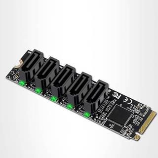 [KTP] M.2 NVMe PCI-E đến 6 cổng SATA Adapter Card Riser III asm1166 Gb/giây mở rộng, cho pcputer.
