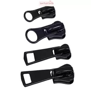 ITRUMPET 10 chiếc Thanh trượt dây kéo, Đầu kéo dây kéo 3 5 8 màu đen, Phụ kiện may thủ công bằng nhựa cao cấp Túi đựng quần áo Khóa kéo cho các bộ phận thay thế