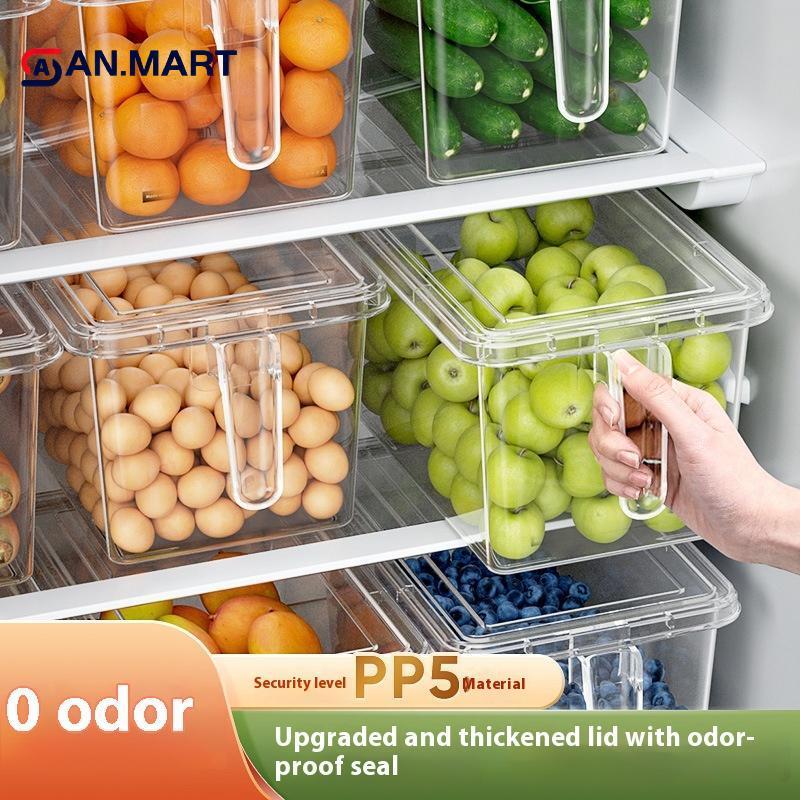 AN.MART 1 Hộp Bảo Quản Tủ Lạnh Bằng Nhựa Trong Suốt Nhà Bếp Tủ Lạnh Tổ Chức Cho Rau Củ Quả Trứng Thực Phẩm Gia Đình Hộp Đựng Tươi VN