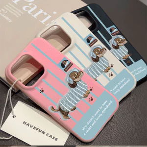Ốp lưng iPhone cao cấp chống sốc họa tiết dachshund dễ thương - iP X/XS/11/12/13/14/15/16/17/Plus/Pro/Max/Air