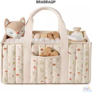 BRABRAA Baby Tã Sắp Xếp, Giỏ Đựng Đồ Cho Trẻ Sơ Sinh Di Động Dung Tích Lớn, Đa Năng Hoa Sơ Sinh Essentials Túi Bảo Quản Tã Cho Bé Du Lịch Ngoài Trời