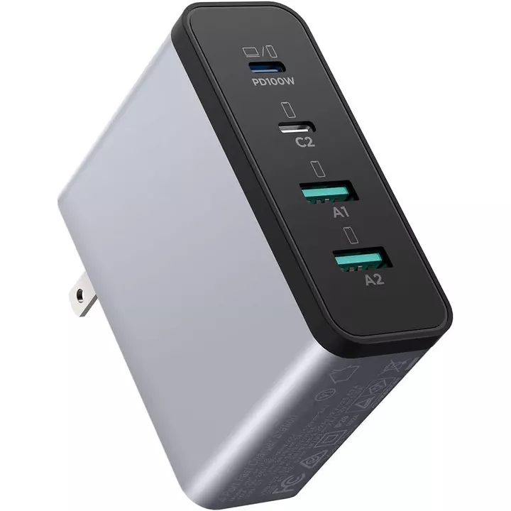 Bộ sạc MacBook Pro-Exclusive PD3.0 PPS 100W USB C, Bộ sạc nhanh EIZLXQ 120W GaN cho MacBook Pro / Air, iPhone, Samsung Galaxy, iPad Pro-Grey