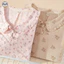 Cổ búp bê có nút dành cho nữ Váy ngủ Cotton nguyên chất / Váy dài tay mùa xuân thu / Váy dài thoải mái có thể đi chơi