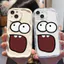 Ốp lưng tương thích cho iPhone 17 Air 16 15 14 13 12 11 Pro X XR XS Max SE 2020 6 7 8 Plus Kem gợn sóng viền cong Motif Khuôn mặt ngộ nghĩnh NYK262