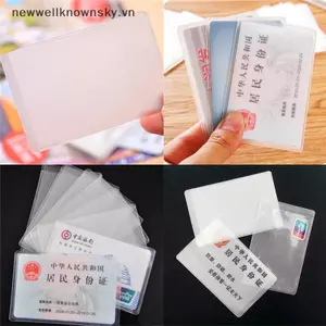 MỚI 10 Chiếc PVC Đựng Thẻ Tín Dụng Bảo Vệ Thẻ ID Kinh Doanh Bìa Thẻ Rõ Ràng Mờ SKY