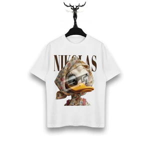 （Giao hàng 24h）Angela ÁO THUN NIKOLAS DUCK SOCIETY VẢI COTTON CAO CẤP FORM RỘNG UNISEX - DT STORE - #008