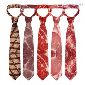 Cà vạt nam WANYEDI, In hình kinh doanh Hot Food Tie, Thời trang có thể điều chỉnh 8CM Novel Meat Tie Party