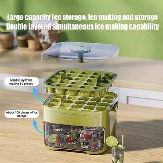 Cực lớn 50-Ice Cube Maker với dễ dàng lướt hai lớp cấp thực phẩm khay cho tủ lạnh hoàn hảo cho Whisky & Cocktail