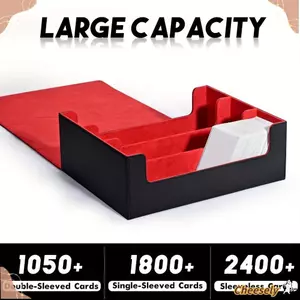 Hộp lưu trữ thẻ giao dịch CHEESELY, Giữ 1800 + Hộp đựng thẻ dung lượng lớn một tầng, Hộp đựng thẻ da PU bằng vải nhung mềm Phù hợp cho thẻ MTG, TCG, Yugion