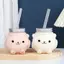 ECK 500ml Trà Sữa Nước Chai Nước Giải Khát PET Chai Nước Hoạt Hình Gấu Chai Dùng Một Lần Takeaway Chai Cà Phê Có Nắp Nóng
