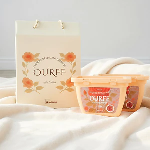 Pick & Home Bộ quà tặng giặt Oureff Viên nang 480g + Tờ máy sấy + Túi giặt Hộp gói nhà cao cấp
