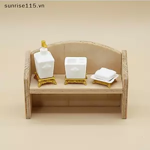 Bộ phụ kiện phòng tắm nhà búp bê SRVN 1 12 tỷ lệ 1 3 chiếc Giá đỡ bàn chải đánh răng Mini Mô hình giống như thật cho nhà chơi.