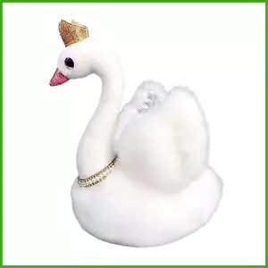 Thiên Nga Trắng Plushie Crown Swan Sang Trọng Thú Nhồi Bông Trắng Geese 11 Inch Plushie Có Vòng Cổ Mềm Mại Sang Trọng Gối wipqsvn