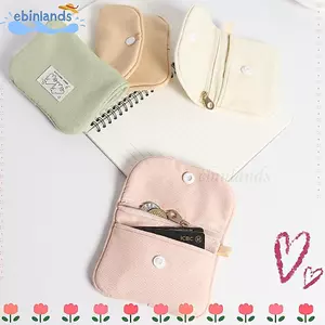 Ví đựng tiền mặt EBINLANDS, Túi đựng bông mềm, Túi đựng tai nghe nhẹ Mini màu trơn