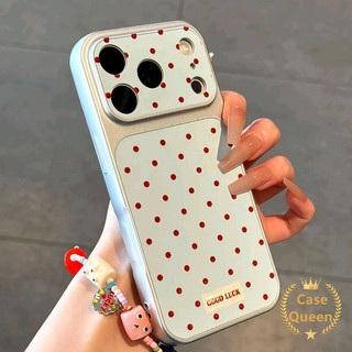 Ốp Lưng Tương Thích Cho iPhone 16 17 15 11 13 12 14 Pro Max 17 Air 14 Plus Full Màn Hình Màu Đỏ Chấm Bi Tức Thì Miếng Dán