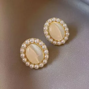 S925 Bạc Kim Opal Bông Tai Ngọc Trai Nữ Niche Thiết Kế Bông Tai 2024 Phong Cách Mới Nhẹ Sang Trọng Cao Cấp Bông Tai 2026-6-1