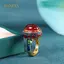 PNPIA- Vàng Cổ Tay Nghề Thủ Công Tự Nhiên Carnelian Nhẫn Nữ Hoa Men Phong Cách Quốc Gia Nhẹ Sang Trọng Cưới Trang Sức Quà Tặng