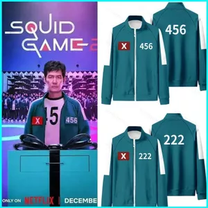 SY3 Mực Trò Chơi Mùa 2 Số 456 222 149 show Dây Kéo Áo Khoác Áo Khoác Unisex Top YS3