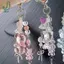Túi đựng gấu trong suốt dễ thương Móc khóa mặt dây chuyền nơ tình yêu quyến rũ Móc khóa thanh lịch Dây điện thoại ngọt ngào Girly Bapa treo quà tặng trang trí