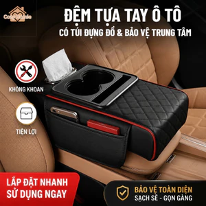 Thảm lót hộp tựa tay ô tô, đa chức năng, hộp đựng khăn giấy nội thất xe tải, tấm bảo vệ ghế giữa kèm túi đựng đồ.
