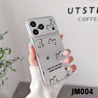 Ốp Gương Trang Điểm Black Line Puppy & Cat Paw Cho Samsung Galaxy S26 S25 Edge S24 S23 S22 S21 Plus FE Note 20 Ultra 5G 4G Dễ Thương Chó Hoạt Hình Bé Gái Vỏ Mềm Mờ