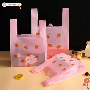 BEABOUT 50 Túi Mua Sắm, Túi Dâu Hoạt Hình Màu Hồng, Nhà Tổ Chức Sáng Tạo Có Thể Gập Lại Túi Bảo Quản Chống Thấm Nước Nhà Tổ Chức