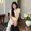 < YEI > Áo thun dệt kim ngắn tay ngọt ngào kiểu Pháp mùa hè dành cho nữ mới