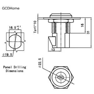 Tủ GCDHome Ms826 Cam lo, Vòi cứu hỏa / Hình trụ / Nhấn Lo cho hộp phân phối, bền Phạm vi ứng dụng rộng rãi HOT