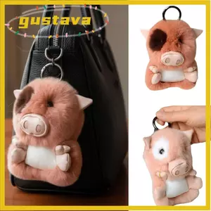 GUSTAVA Pig Thú Nhồi Bông Móc Khóa Sang Trọng, Họa Tiết Lợn Hỗ Trợ Cảm Xúc Đồ Chơi Sang Trọng, Mềm Mại Dễ Thương Thú Nhồi Bông Sang Trọng Móc Khóa