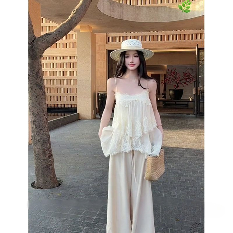 Milyfashion Ren Rời Sling Top Nhỏ Ba Lê Phong Cách Y2K Phong Cách Mới Pure Desire Slimer Look BCWA