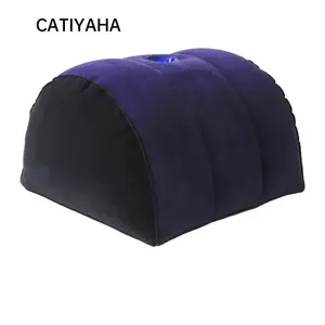 Đệm ma thuật CATIYAHA, Gối silicon nêm hình tam giác bơm hơi, PVC đổ xô màu xanh + đen Gối bơm hơi mềm tại nhà