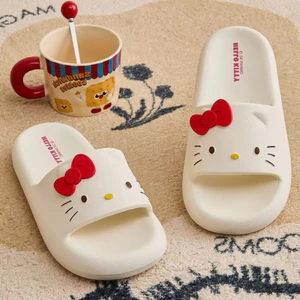 Hầu hết lời khen ngợi Phong cách mới Dép hoạt hình Hello Kitty Vui nhộn Dép đi trong nhà Hello Kitty dễ thương Chống trượt Đế dày Quà tặng phòng tắm tại nhà & --- Giá bán tốc độ
