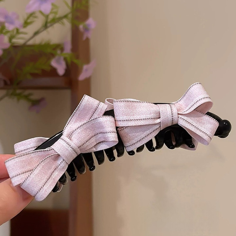 Kẹp Tóc Nơ Màu Hồng Người Phụ Nữ Hàn Quốc Tất Cả Trận Đấu Cao Cấp Kẹp Tóc Chuối