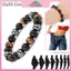 MYPANDA Vòng tay hạt đá Hematite từ tính Chăm sóc sức khỏe Nam châm Nam châm Trang sức giảm cân.