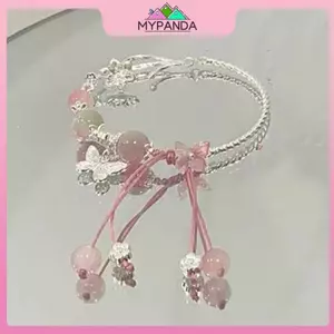 MYPANDA Mới Hồng Sakura Bướm Pha Lê Hạt Vòng Tay Nữ sel Charm Vòng Tay Cô Gái Dự Tiệc Trang Sức Thời Trang Quà Tặng.