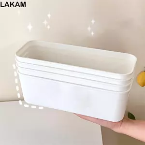 Thùng sắp xếp nhà bếp LAKAM, Hộp lưu trữ máy tính để bàn dung tích lớn có thể xếp chồng lên nhau, ngăn kéo lưu trữ không nắp đậy