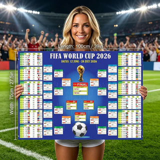 2026 Bóng Đá Biểu Đồ Trận Đấu Bóng Đá Biểu Đồ Poster Thể Thao Người Hâm Mộ Phụ Kiện