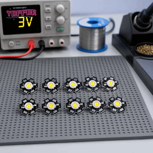 Chip LED YOFFOR 25 CÁI, Đèn LED công suất cao đế nhôm 1W, 3V
