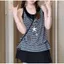 Bộ hai mảnh hai mảnh thêu phong cách giản dị Hàn Quốc dành cho nữ mùa hè Slim-fit Slimmer Look Lazy Top