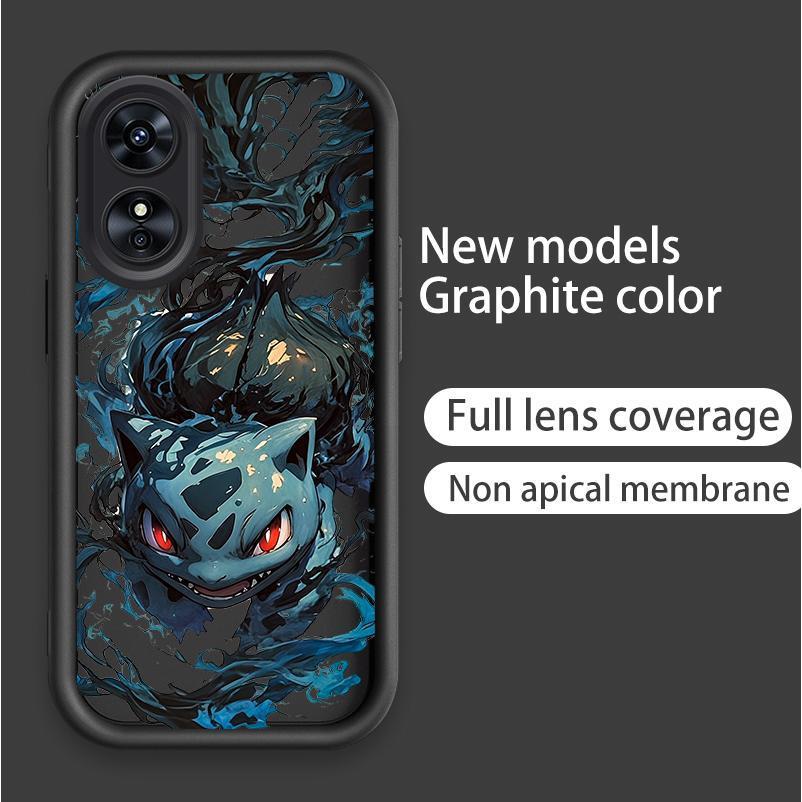 Ốp Lưng Cho OPPO A17 A17K A18 A38 A58 A60 4G Hoạt Hình Silicon Mềm Đáng Yêu TPU Pikachu Bulbasaur Pokémon Angel Eye Vỏ Điện Thoại Chống Sốc