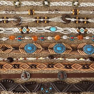 2026 Phong Cách Mới Dây Thắt Lưng Phụ Kiện Retro Bohemian Phong Cách Dân Tộc Thắt Lưng Bện Nữ