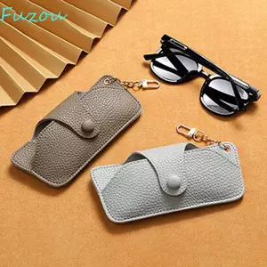 Hộp Đựng Kính Da FUJIOU Hàn Quốc Thanh Lịch Đơn Giản Với Móc Khóa Hộp Đựng Kính Mắt Bé Gái Giá Đỡ Kính Mắt Bảo Quản Cho Nữ Kính Mắt Chống Thấm Nước Hộp Bảo Vệ
