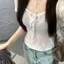Pure Desire Pink Slim-fit Đáy hơi trong suốt mỏng đường viền cổ lớn Áo thun chống nắng ngắn tay Top Women 20