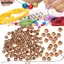 NICOLOO 200 Hạt Gỗ Đào, Hạt Gỗ Bề Mặt Tròn Mịn, Hạt Đánh Bóng 6 Mm DIY Hạt Vòng Tay Làm