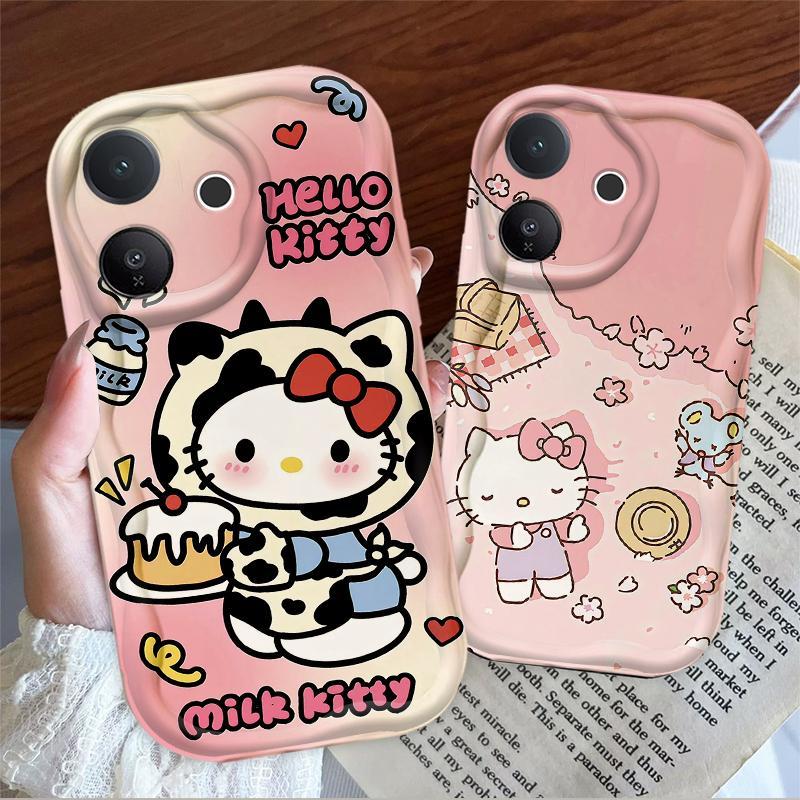 Thích Hợp Cho VIVO V60 Lite V60E T4 Pro IQOO Z1OR 5G 3D Bé Gái Mềm TPU Hoạt Hình Kitty Nữ Vỏ Điện Thoại Chống Sốc
