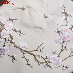 ECK Đẹp Thêu Hoa Mai Miếng Dán Sắt / May Trên Táo Motif Thủ Công HOT