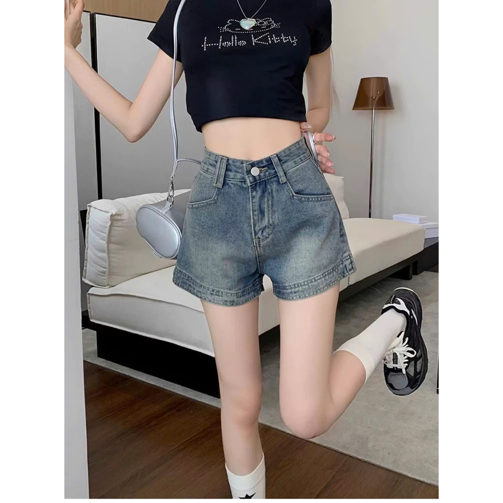 Quần Short Jean Bigsize Nữ 55-90kg Cạp Cao Màu Xanh Hot Trend 2026, Quần Đùi Sooc Nữ Đi Chơi MS1088