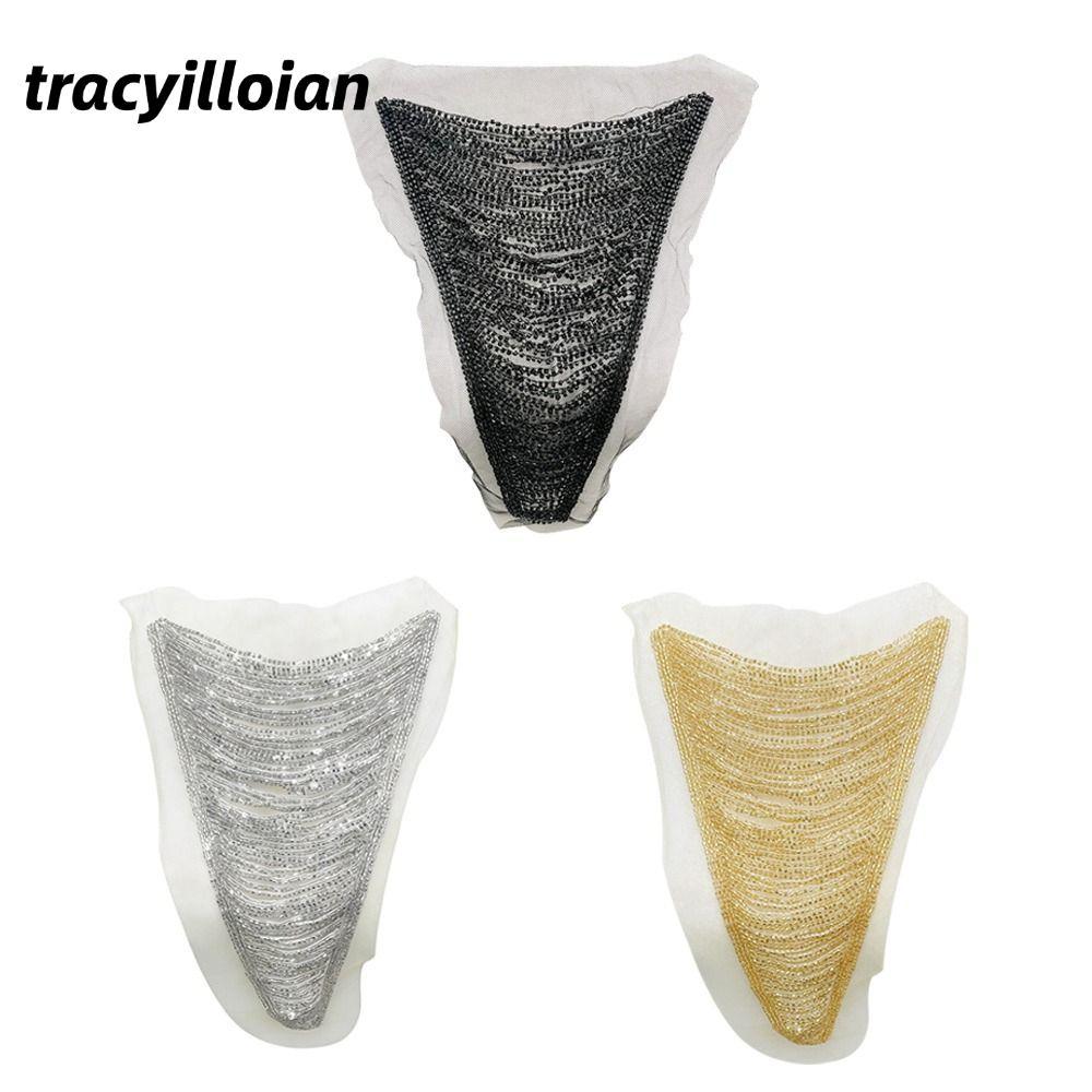 TRACEILLOIAN Táo Đính Hạt Thêu Thủ Công Handmade, May Trên Cổ Áo, Dự Án DIY, Thời Trang Retro