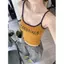 Hot Girl Chữ cái gợi cảm Màu sắc tương phản Sling Slimer Look Yoga thể thao với miếng đệm ngực bên trong